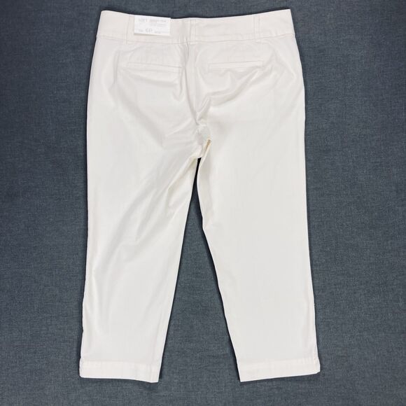 Ann Taylor LOFT Crop Pants Womens 6 White Straight Leg Stretchy Breathable NEW - Picture 6 of 16